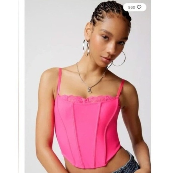Urban Outfitters Tops - NWT Urban Outfitters Out From Under Coucou Lace Trim Corset Top L Festival Rave